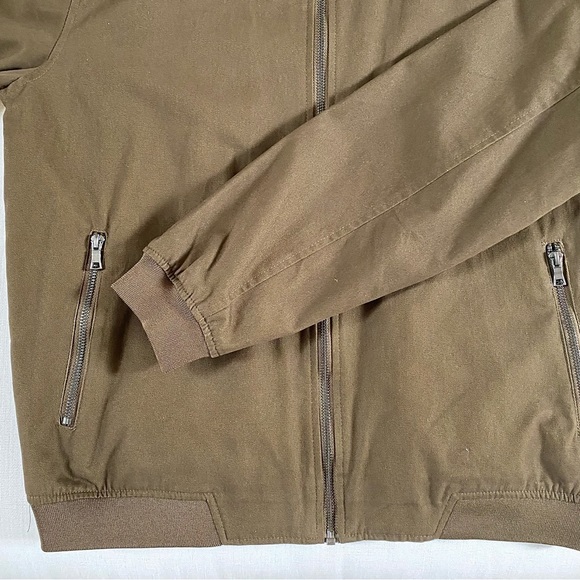 TOPMAN LIGHTWEIGHT MEN'S BOMBER JACKET OLIVE/KHAKI, 100% COTTON, SIZE LARGE NWOT - Picture 10 of 15